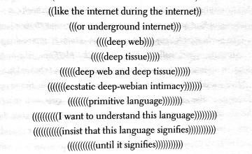 scan of Jenny Hval's typographic representation of a cosmic internet