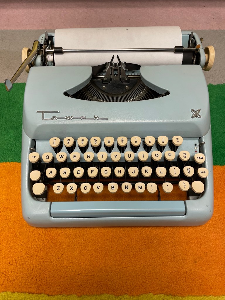 light blue Tower mechanical typewriter