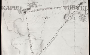 Hand-drawn poster by German artist Wolf Vostell announcing "A 3 Country Happening"