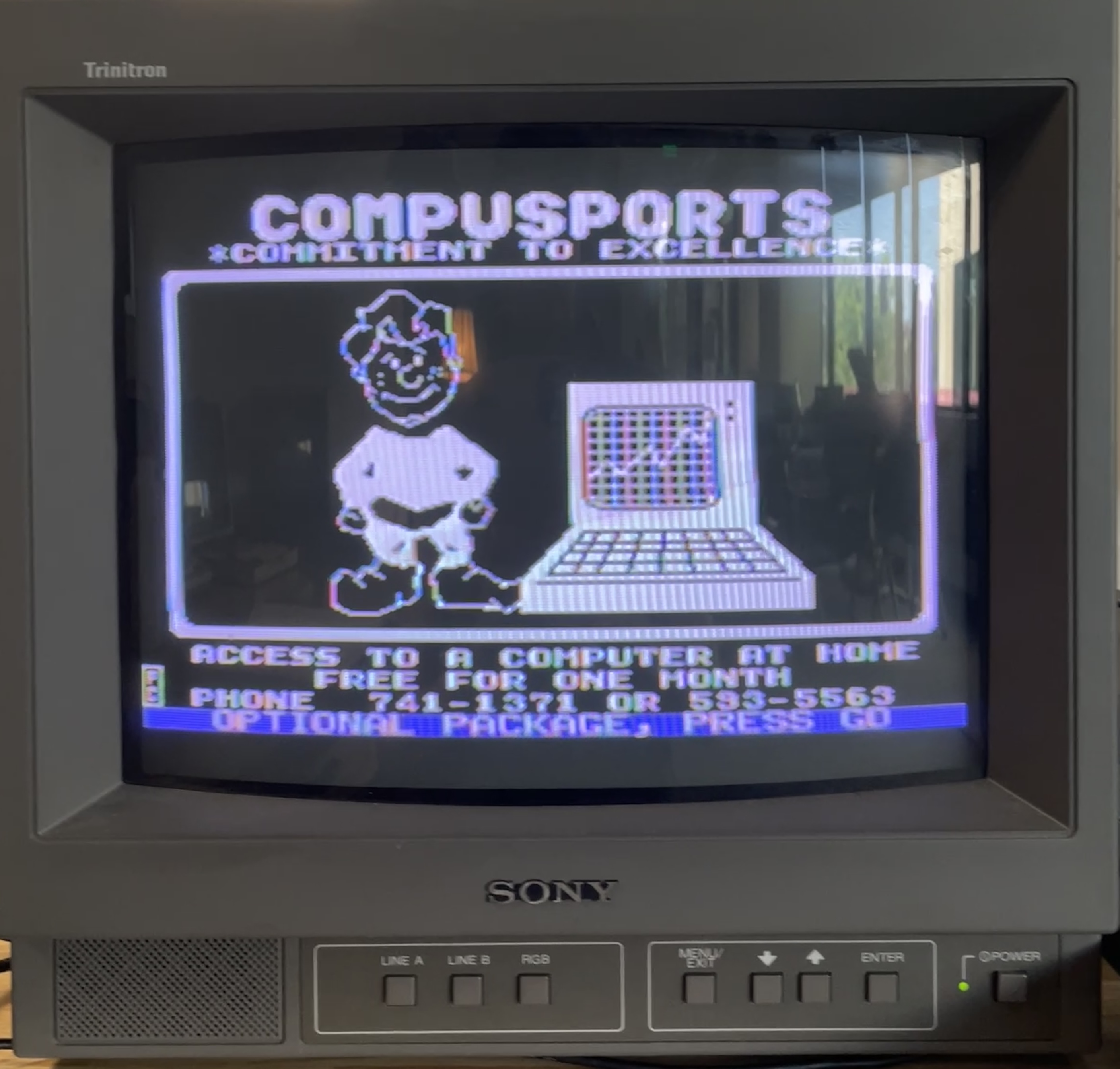 screenshot of a classified ad for "COMPUSPORTS" which appears to be a computer rental company
